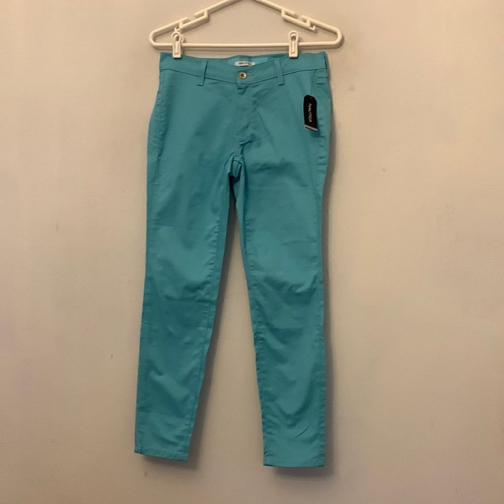 Nautica Skinny Pants in Teal Blue